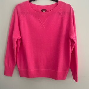 J.Crew 100% Cashmere Wide Neck Sweater Relaxed Fit Pink Sz XXS EUC Preppy